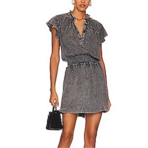Rails Soft denim-style dark gray Mini Dress. Rushing at waist. Sz S